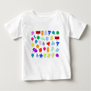 Färgfyllda 2D- och 3D-geometriska former Mönster T Shirt