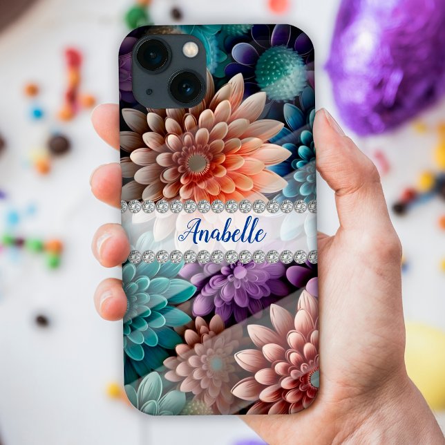 Färgfyllda 3D-krysantemum, diamant ram anpassnings (Skapare uppladdad)