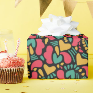 Färgfyllda Abstrakter formar rosa hjärtan Presentpapper