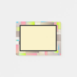 Färgfyllda Abstrakter kvadrater Geometric Mönster Post-it Block