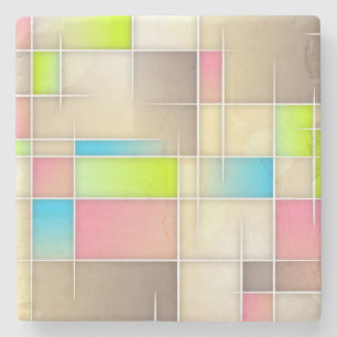Färgfyllda Abstrakter kvadrater Geometric Mönster Stenunderlägg