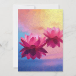 Färgfyllda Abstrakter Lotus Flowers Inbjudningar