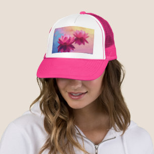 Färgfyllda Abstrakter Lotus Flowers Keps
