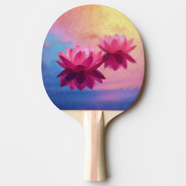 Färgfyllda Abstrakter Lotus Flowers Pingisracket (Framsidan)
