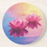 Färgfyllda Abstrakter Lotus Flowers Underlägg<br><div class="desc">En fängslande digitalmålning av abstrakt som blandar naturens elegans med modern konstnärlig fläkt. I biet finns två vatten-lotus som är strålande i nyanser av djup magenta, rosa och violett, som ställs mot en dynamisk bakgrund av blandade blues, och orangar. Den texturerade, lägger till djup och rörelse och frammanar den serene...</div>