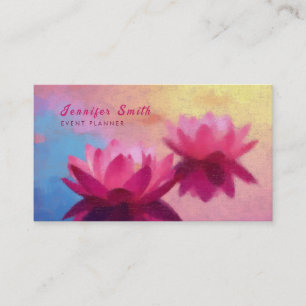 Färgfyllda Abstrakter Lotus Flowers Visitkort