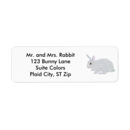 Färgfyllda Adressetiketter av Play Bunny Rabbit Returadress Etikett