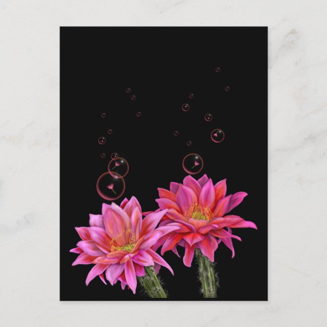 Färgfyllda aktusblommor med bubblor Poster Vykort (Framsida)