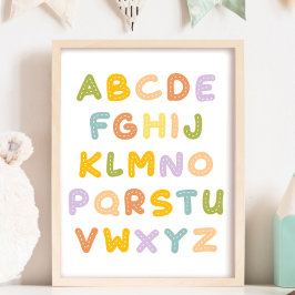 Färgfyllda alfabeter Cutie Nursery Poster