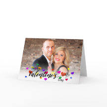 Färgfyllda Alla hjärtans dag - typografifoto - hjä