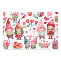 Färgfyllda Alla hjärtans Gnomes-uppsättning med 3