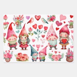 Färgfyllda Alla hjärtans Gnomes-uppsättning med 3