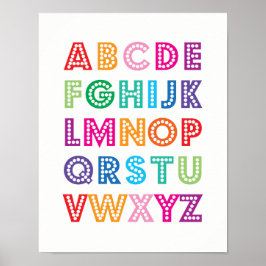 Färgfyllda Alphabet-barn poster
