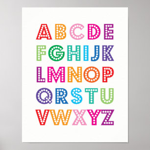 Färgfyllda Alphabet-barn poster