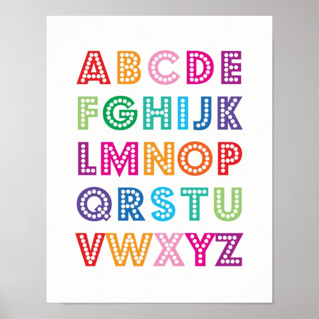 Färgfyllda Alphabet-barn poster (Framsidan)