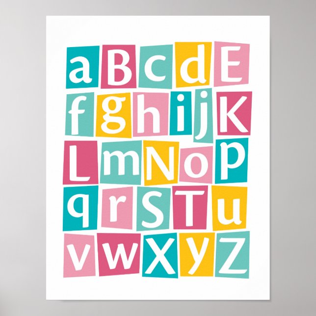 Färgfyllda Alphabet-barn poster (Framsidan)
