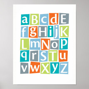 Färgfyllda Alphabet-barn poster