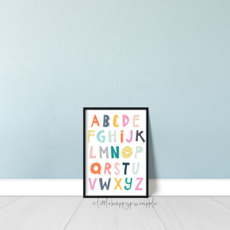 Färgfyllda Alphabet Kids Room Decor Poster