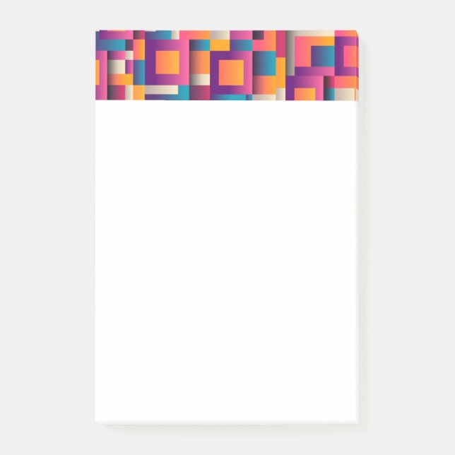 Färgfyllda anteckningar i Abstrakt - fyrkanter och Post-it Block (Framsida)