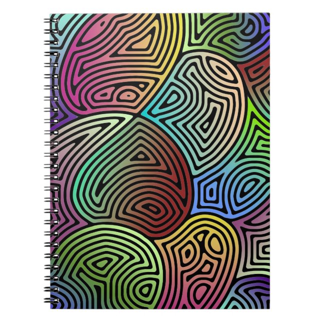 Färgfyllda asymmetriska abstrakter anteckningsbok (Framsidan)