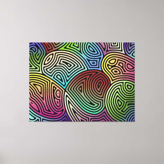 Färgfyllda asymmetriska abstrakter canvastryck (Framsida)