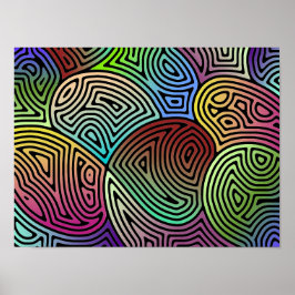 Färgfyllda asymmetriska abstrakter poster