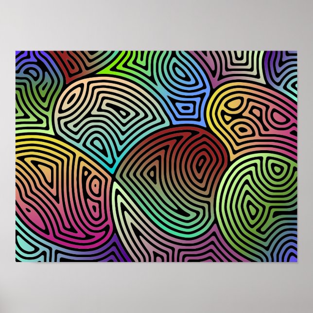 Färgfyllda asymmetriska abstrakter poster (Framsidan)