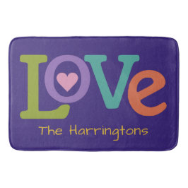 Färgfyllda badkar med eget namn och Kärlek Badrumsmatta