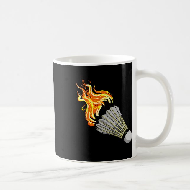 Färgfyllda Badminton Flame Shuttle Art Sports Kaffemugg (Höger)