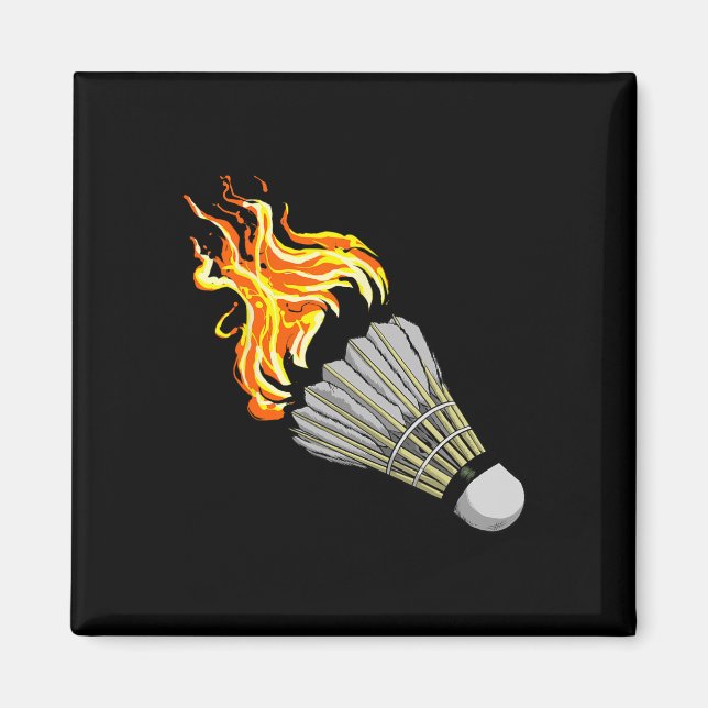 Färgfyllda Badminton Flame Shuttle Art Sports Magnet (Framsidan)