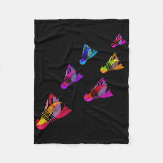 Färgfyllda Badminton Shuttle Art Sports Fleecefilt