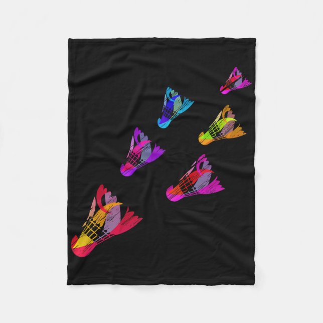 Färgfyllda Badminton Shuttle Art Sports Fleecefilt (Framsidan)