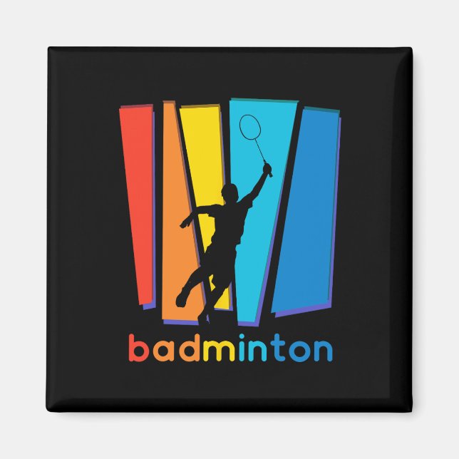 Färgfyllda Badminton Shuttle Art Sports Magnet (Framsidan)