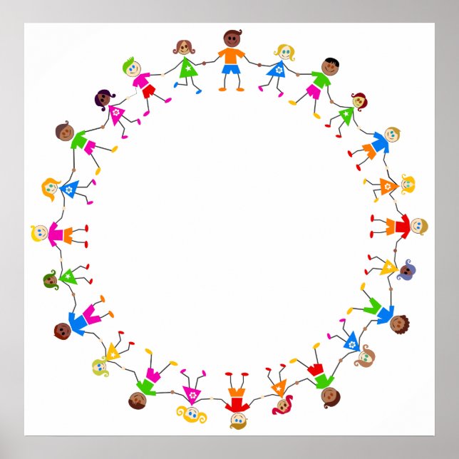 Färgfyllda barn poster (Framsidan)