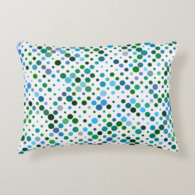 Färgfyllda, blå, Grönt och lavender-Lilor Prydnadskudde (Framsidan)
