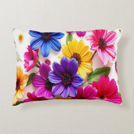 Färgfyllda blommor Dekorfärg Prydnadskudde