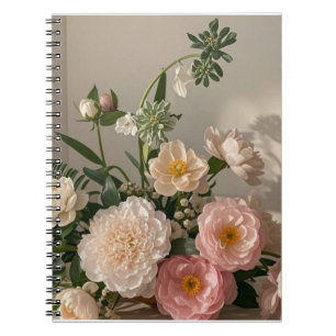 Färgfyllda blommor som inspirerats av vintagen Ele Anteckningsbok