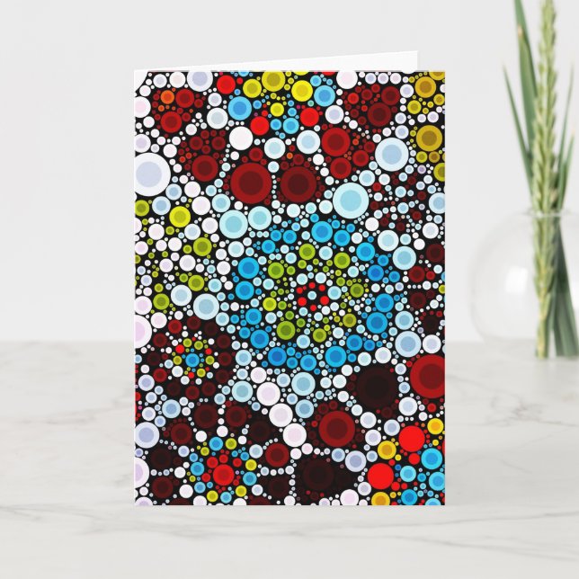 Färgfyllda blomstercirkulär Bubbles-design Kort (Framsida)