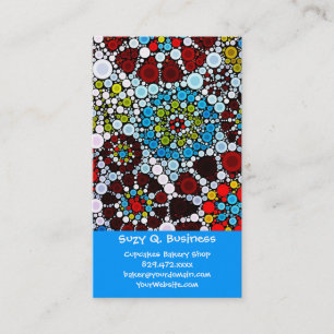 Färgfyllda blomstercirkulär Bubbles design Visitkort