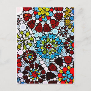 Färgfyllda blomstercirkulär Bubbles design Vykort