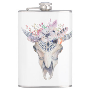 Färgfyllda Boho Flowers & Skull Fickplunta