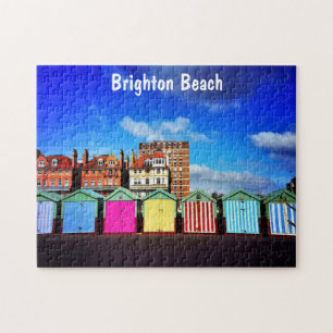 Färgfyllda brighton Beach Huts Pussel