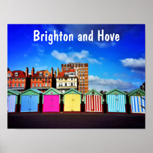 Färgfyllda Brighton- och Hove-sommarsäck Poster