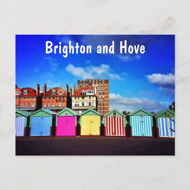 Färgfyllda Brighton- och Hove-sommarsäck Vykort (Framsida)