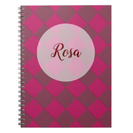 Färgfyllda Checkers - hallon Anteckningsbok