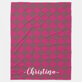 Färgfyllda Checkers - hallon Fleecefilt