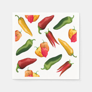 Färgfyllda chilipeppar pappersservett