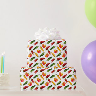 Färgfyllda chilipeppar presentpapper