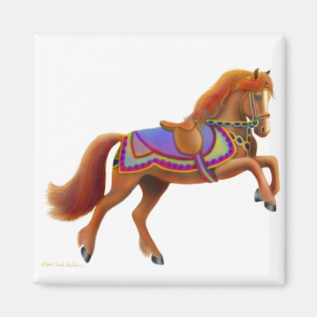 Färgfyllda circus Horse Magnet (Framsidan)