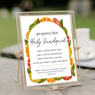Färgfyllda citrusböner för babyskylt poster